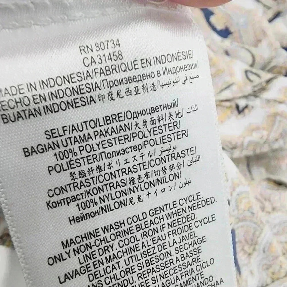 BCBGeneration Flare Sleeve Open Front Crop Chiffon Blouse M Paisley - Picture 7 of 8